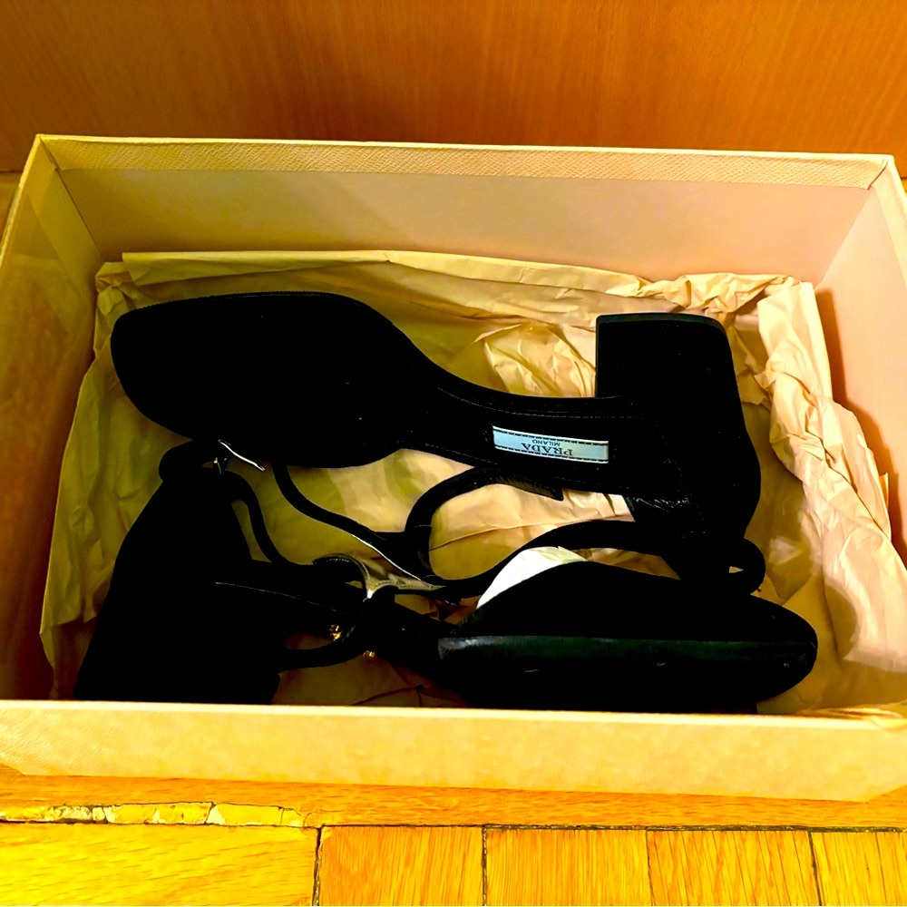 Prada Black and Silver Heels